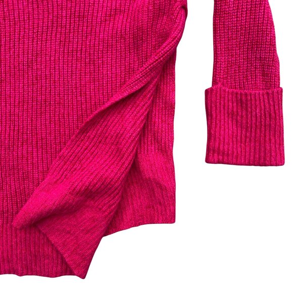 Athleta Shasta Pink Cyclamen Wool Blend Sweater Lagenlook Oversized Barbiecore-M - Picture 11 of 15